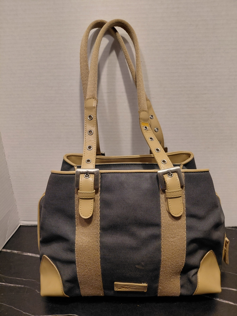 Stone Mountain Accessories Gray Tote with Tan Trim